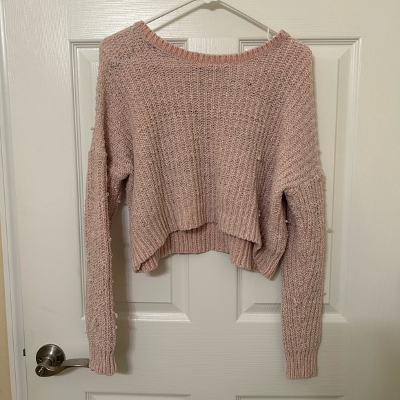 Forever 21 Blush Pink Cropped Knit Sweater - Picture 2 of 7